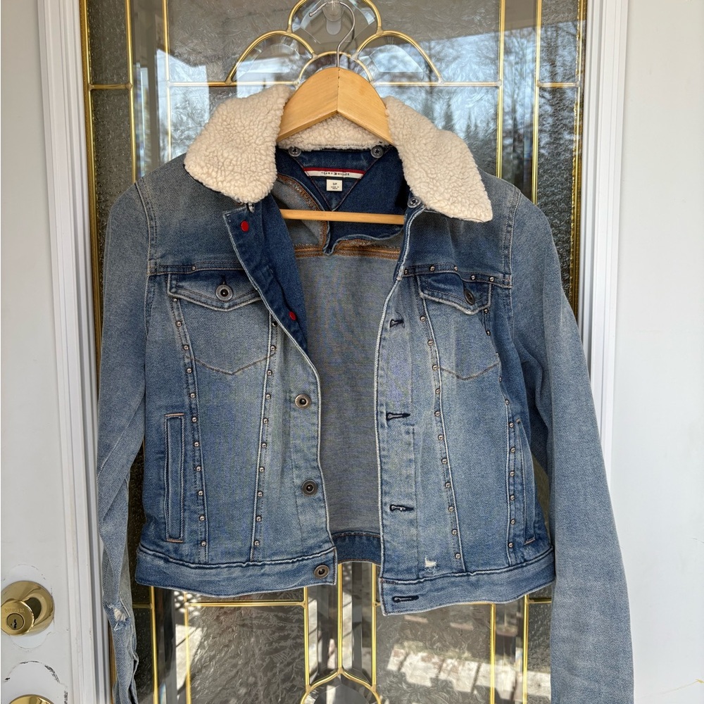 Tommy Hilfiger Denim Jacket with Sherpa Collar